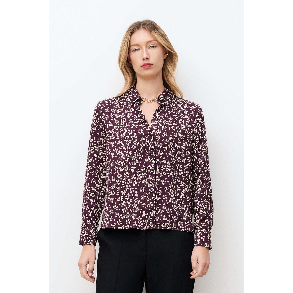Chemise Charme prune, CAROLL