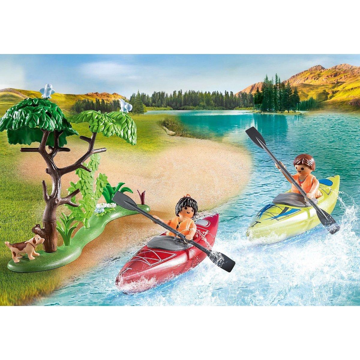 Famille et tente multicolore, PLAYMOBIL