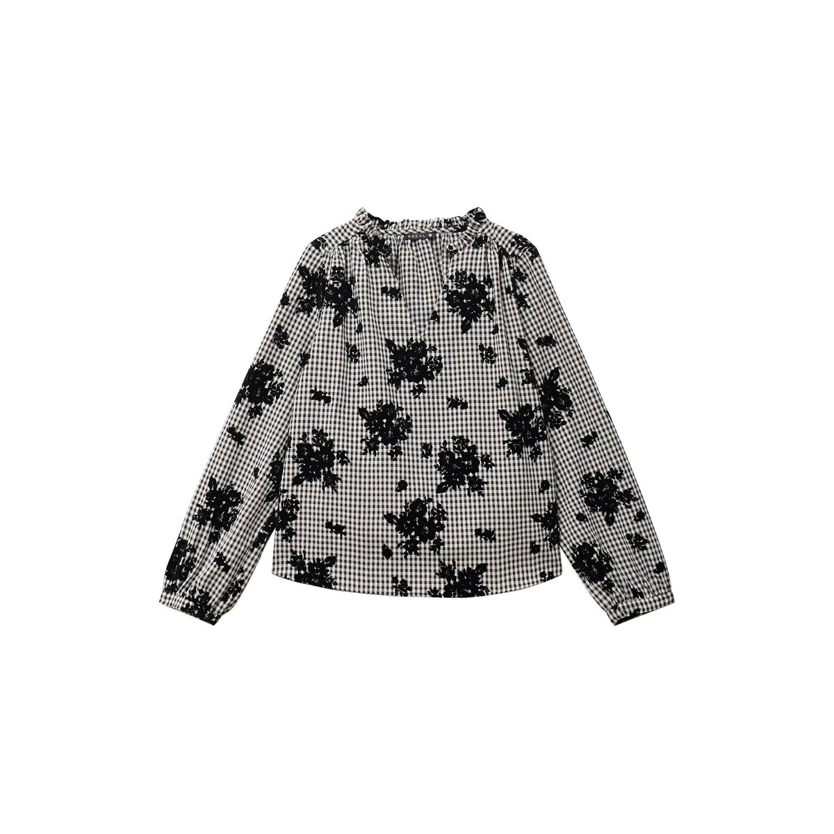 Blouse col v manches longues bleu, BREAL