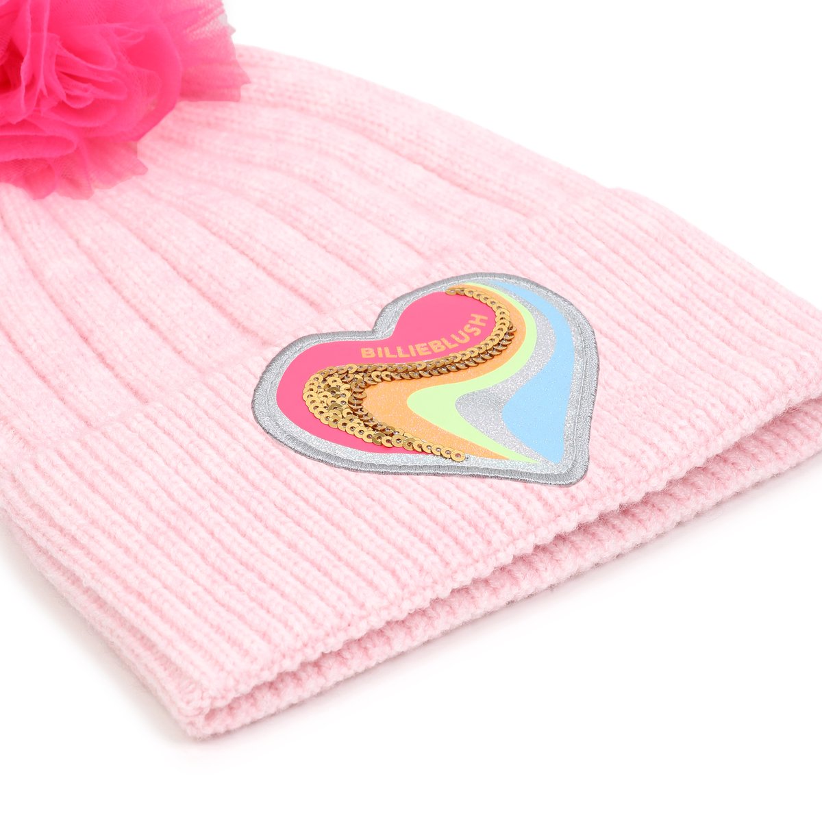 Bonnet à pompon en tulle rosee, BILLIEBLUSH