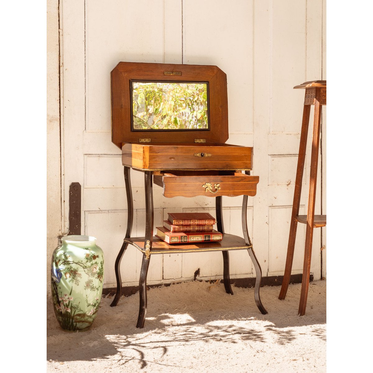Coiffeuse Napoléon III en bois Louise N°322 - Bon état bois foncé, DEBONGOUT