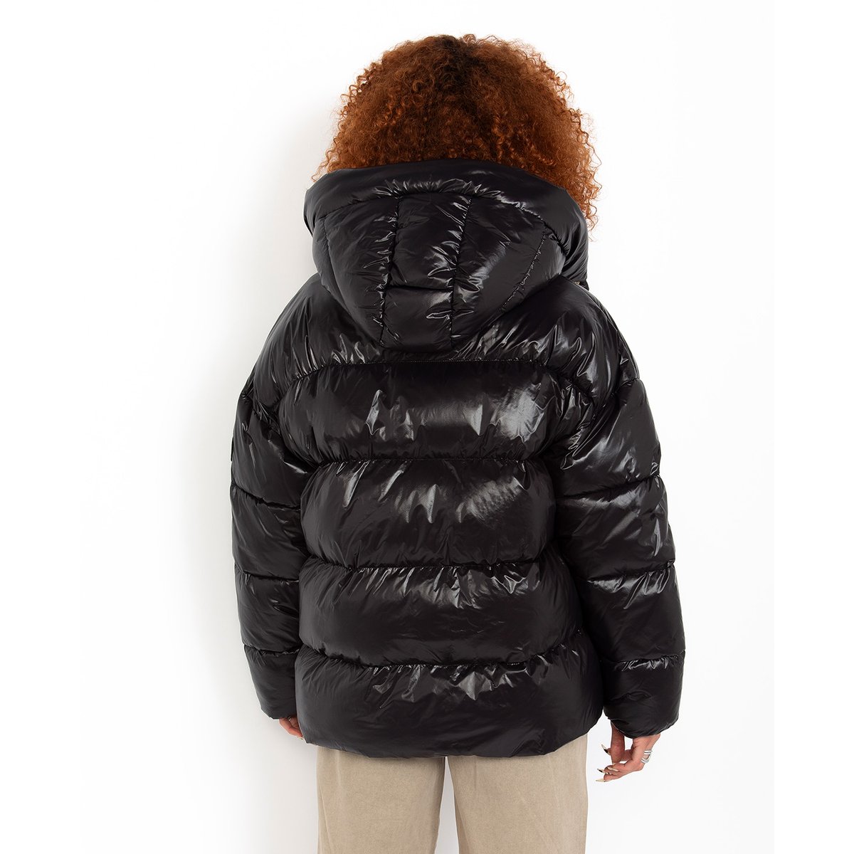 Doudoune oversize zippée, SCHOTT noir, SCHOTT
