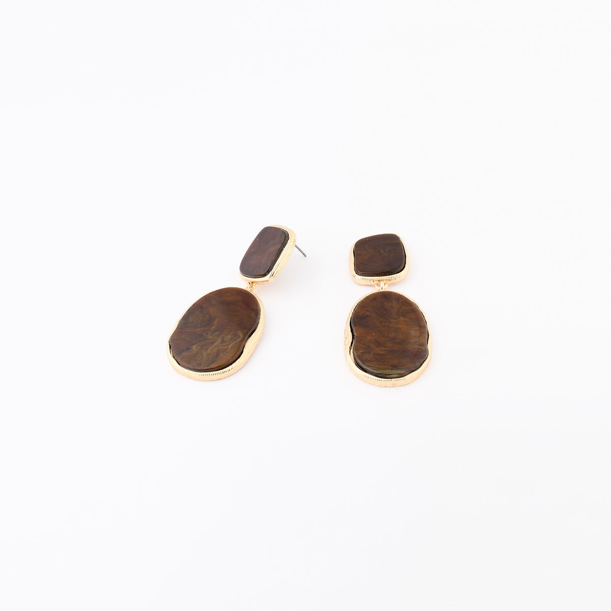 Boucles d'oreilles effet pierre marron marron, BALABOOSTE