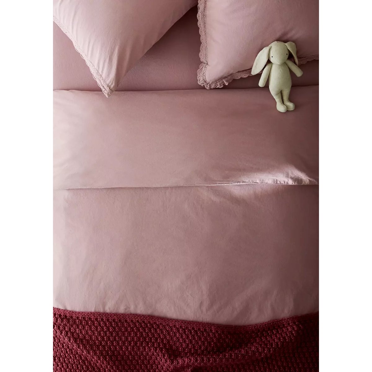 Housse de couette percale de coton lit 90 cm violet clair/pastel, MANGO HOME