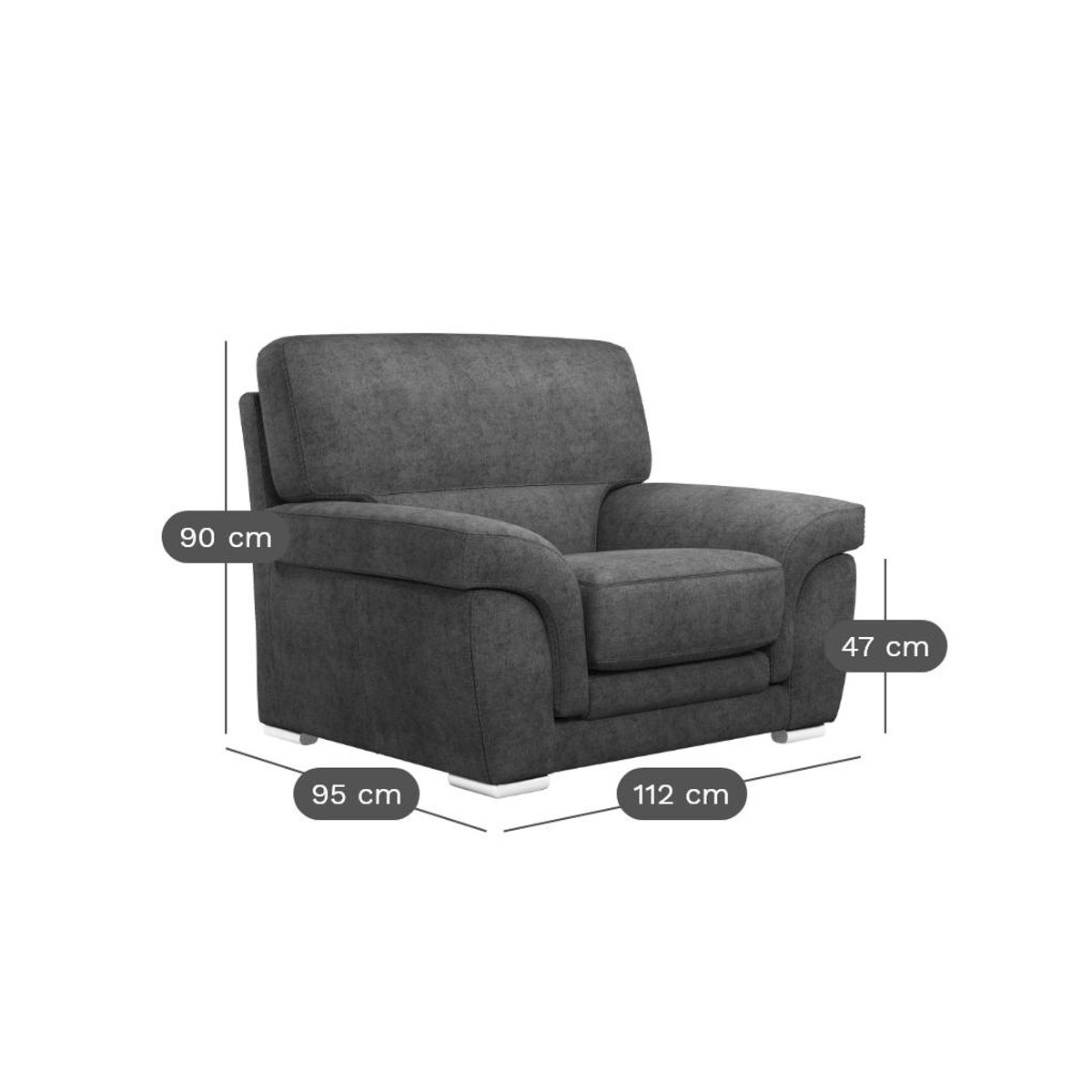 Fauteuil tissu - VITTORIA chocolat, CAMIF