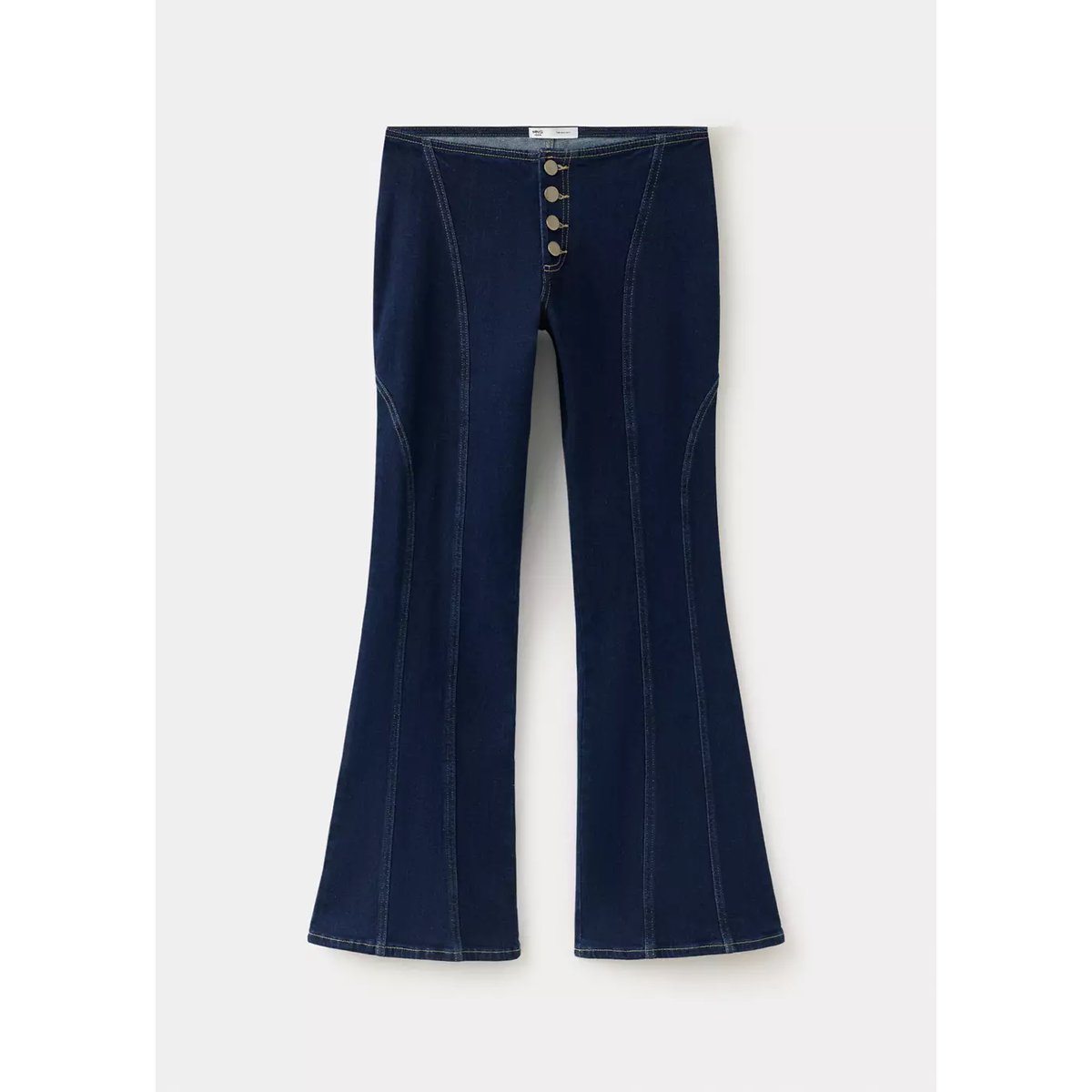 Jean taille basse coutures bleu, MANGO TEEN