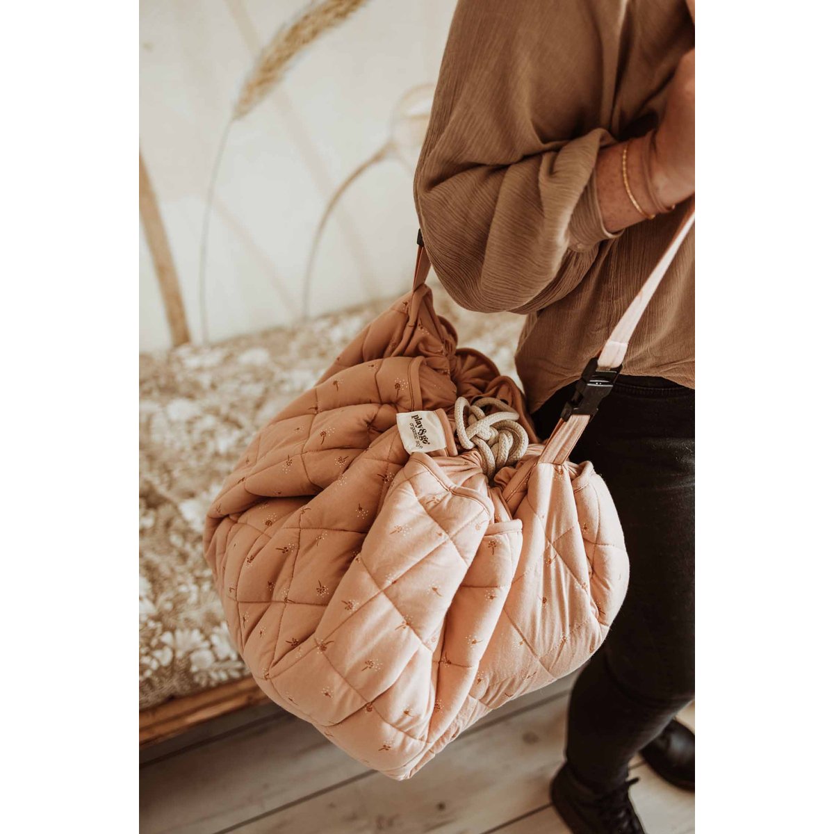 play&go - tapis d´éveil & sac organic - fleuri rose, PLAY ET GO