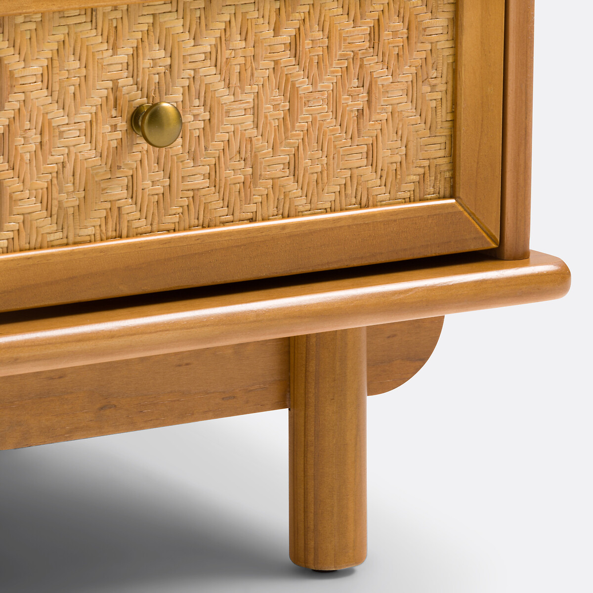 Commode pin massif et cannage, Orient pin ciré, LA REDOUTE INTERIEURS