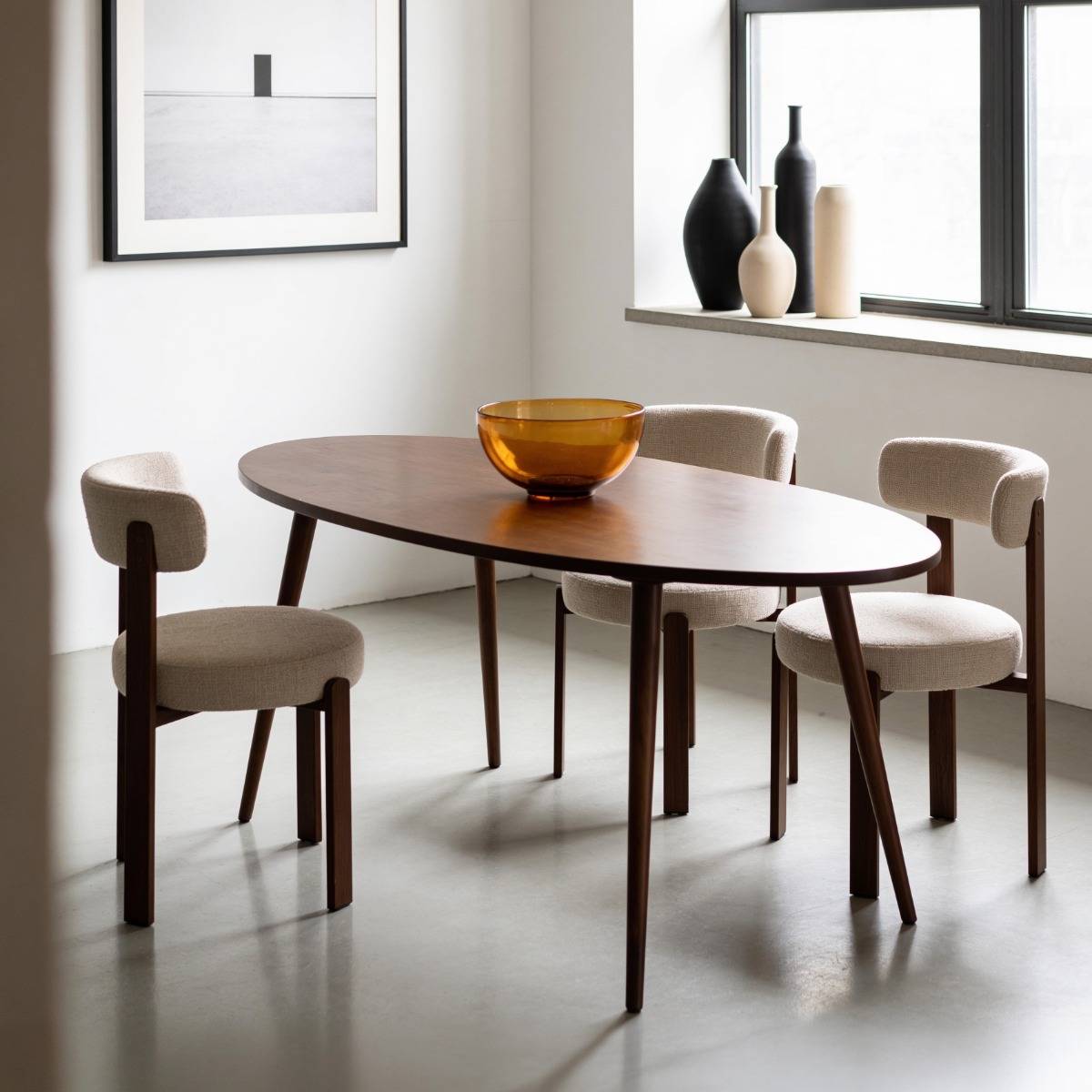 Table à manger en bois de manguier AYKO bois foncé, MADE IN MEUBLES 