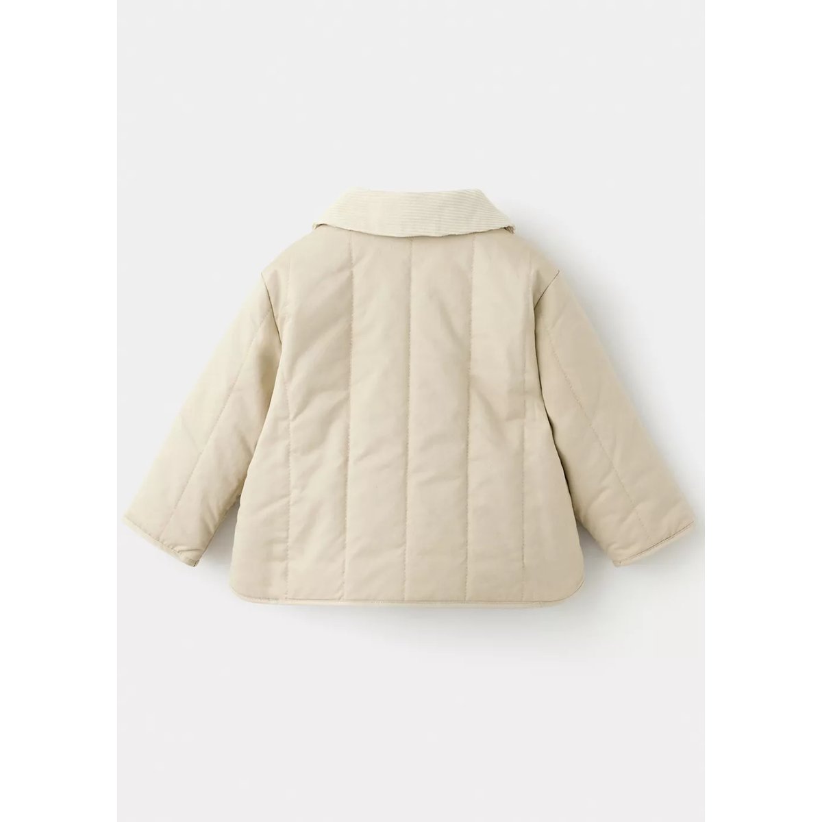 Anorak matelassé col en velours côtelé beige, MANGO BABY