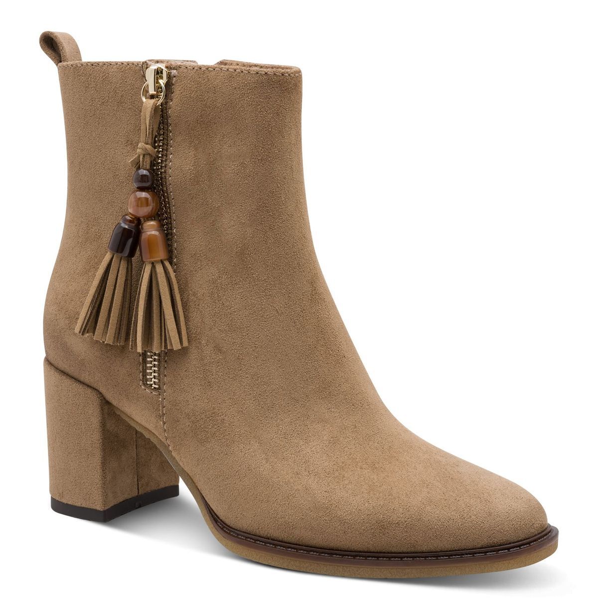 Bottine talon bloc marron cognac bleu marine, MARCO TOZZI