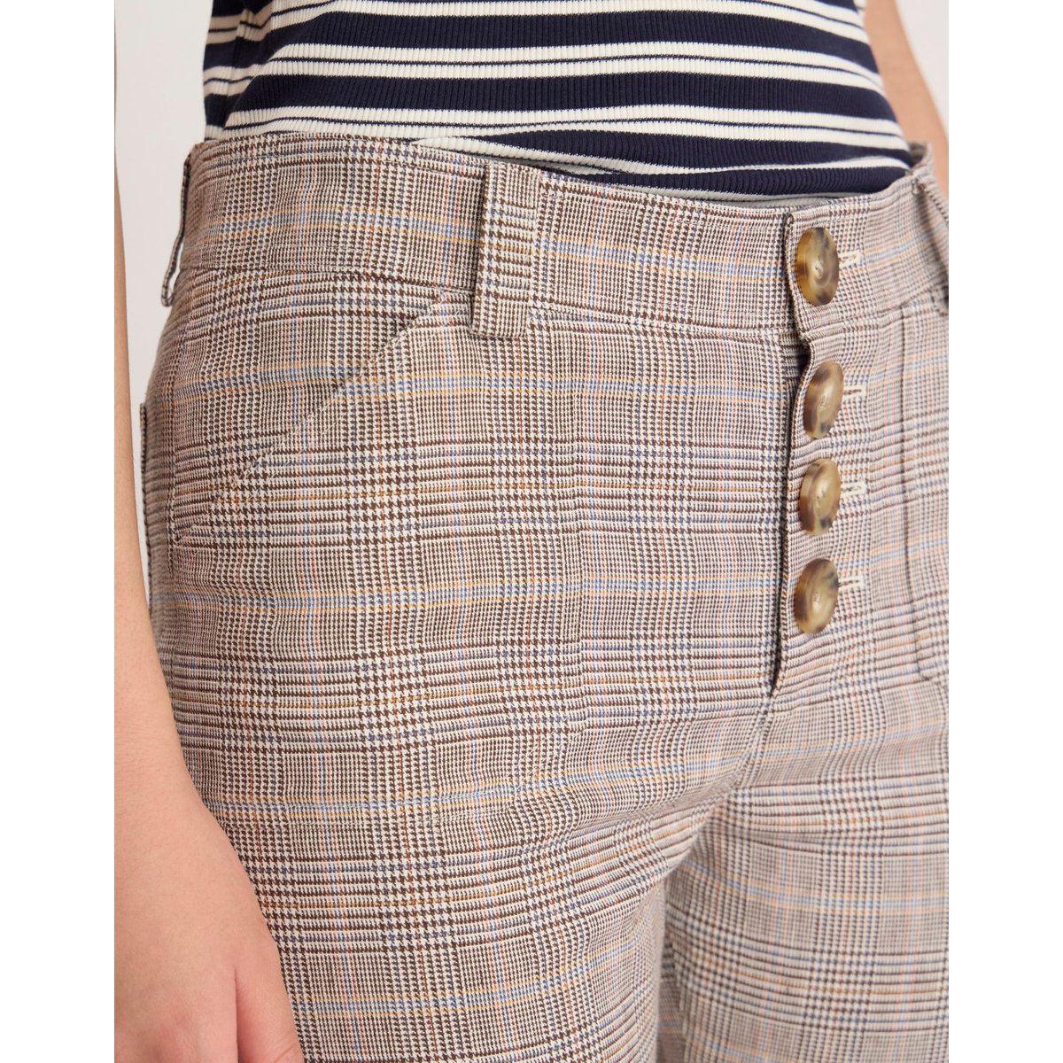 Pantalon Charlotte en coton marron, INES DE LA FRESSANGE PARIS