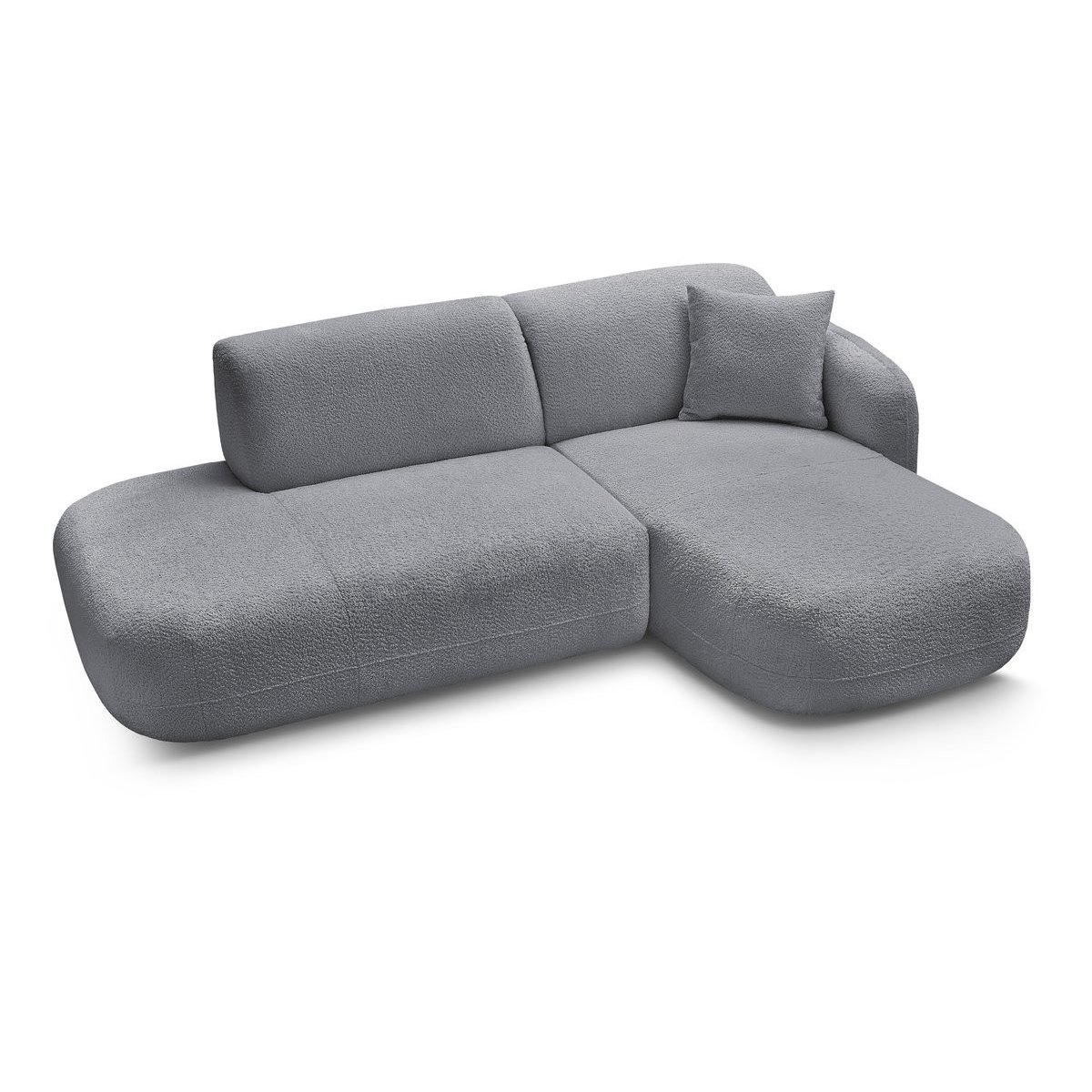 Canapé modulable 3 places en tissu chenille, ANDA gris, BOBOCHIC