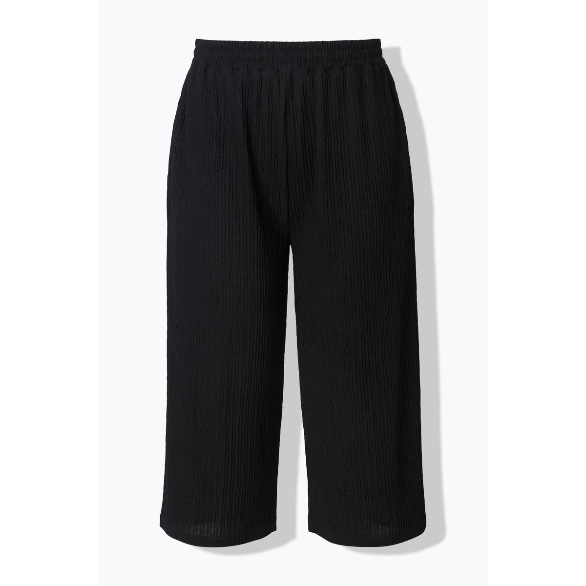Jupe-culotte en jersey texturé, jambe large noir, STUDIO UNTOLD