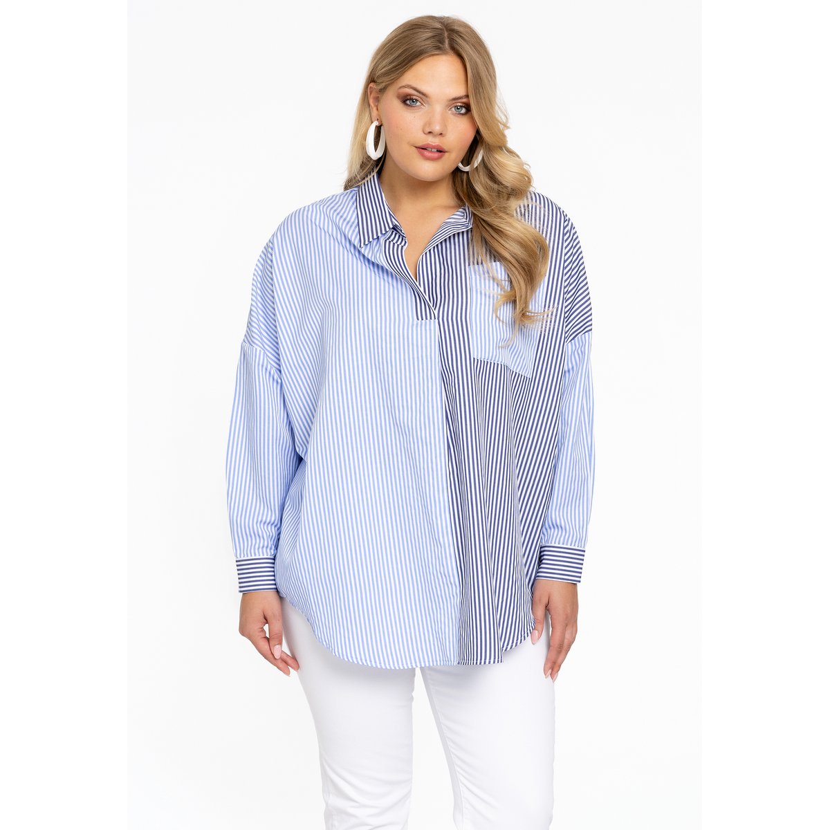 Chemisier avec manches longues bleu, YOEK