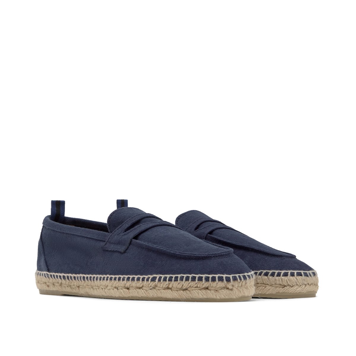 Espadrilles mocassins en coton et jute NACHO PLATFORM bleu marine, CASTANER