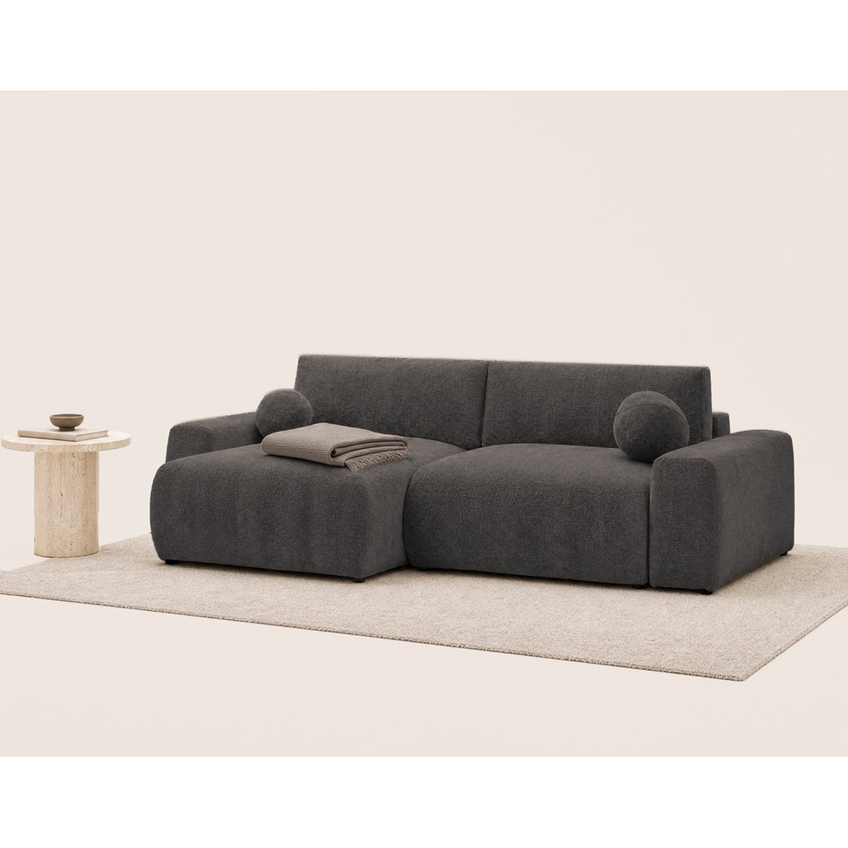 Canapé d'Angle Convertible 4 places - CONSTANCE gris, BEST MOBILIER