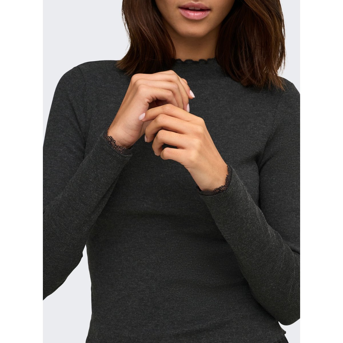 Top dark grey melange 1, ONLY