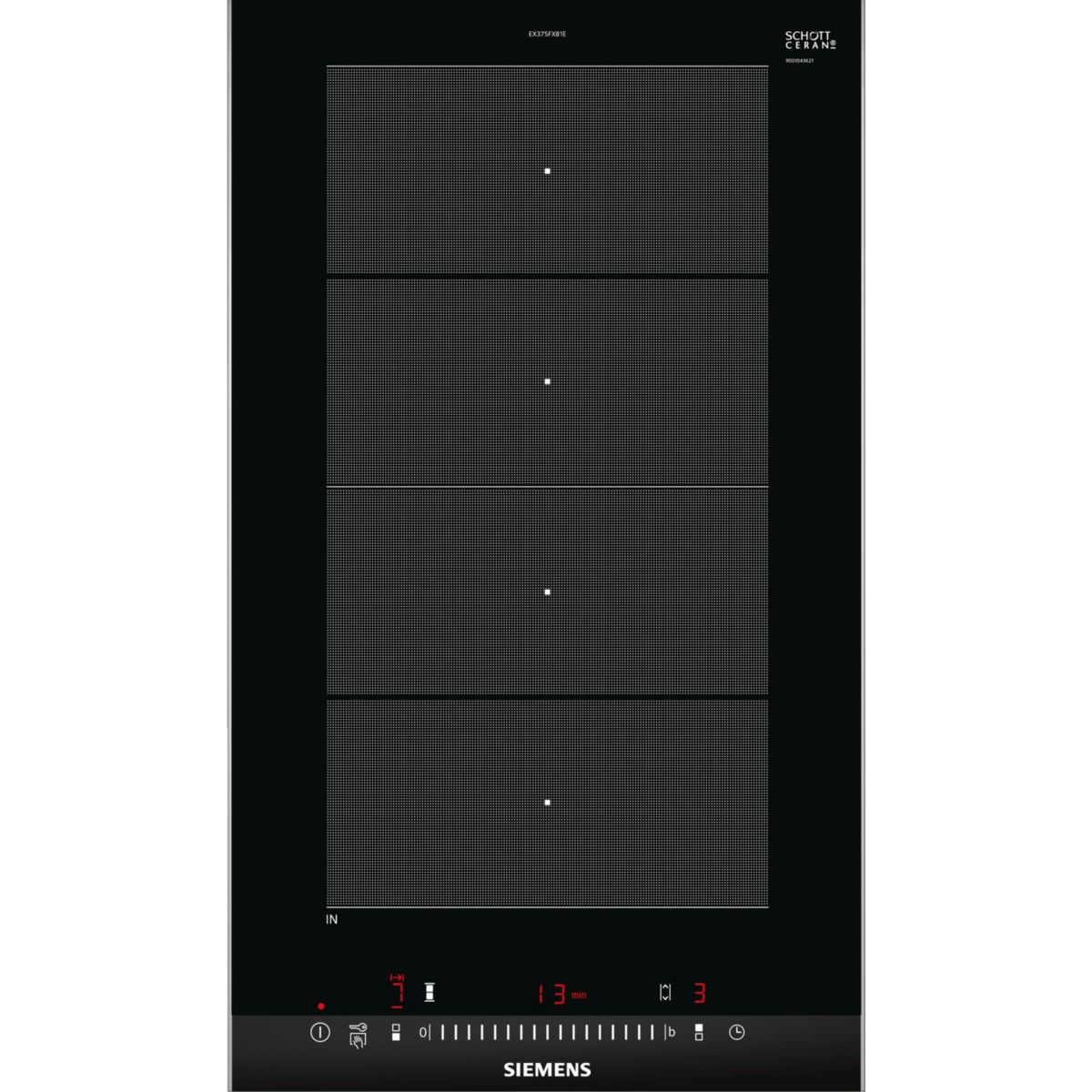 Domino induction EX375FXB1E iQ700 Flex Induction noir, SIEMENS