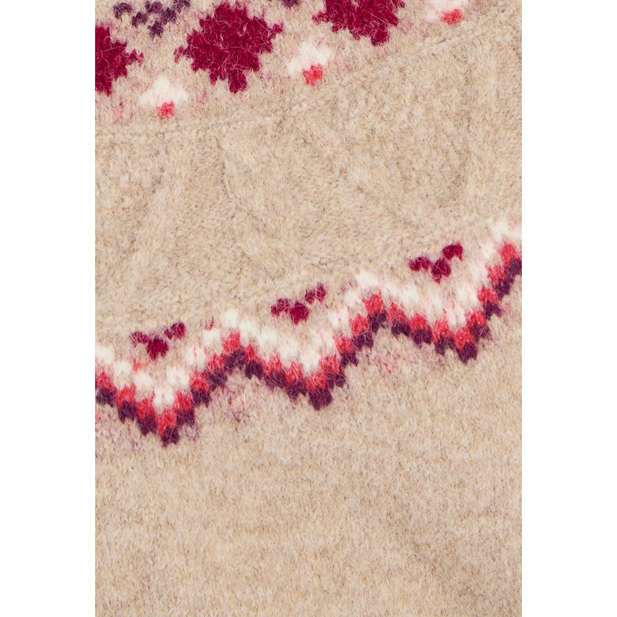 Pull jacquard Thermolactyl marron beige chiné, DAMART