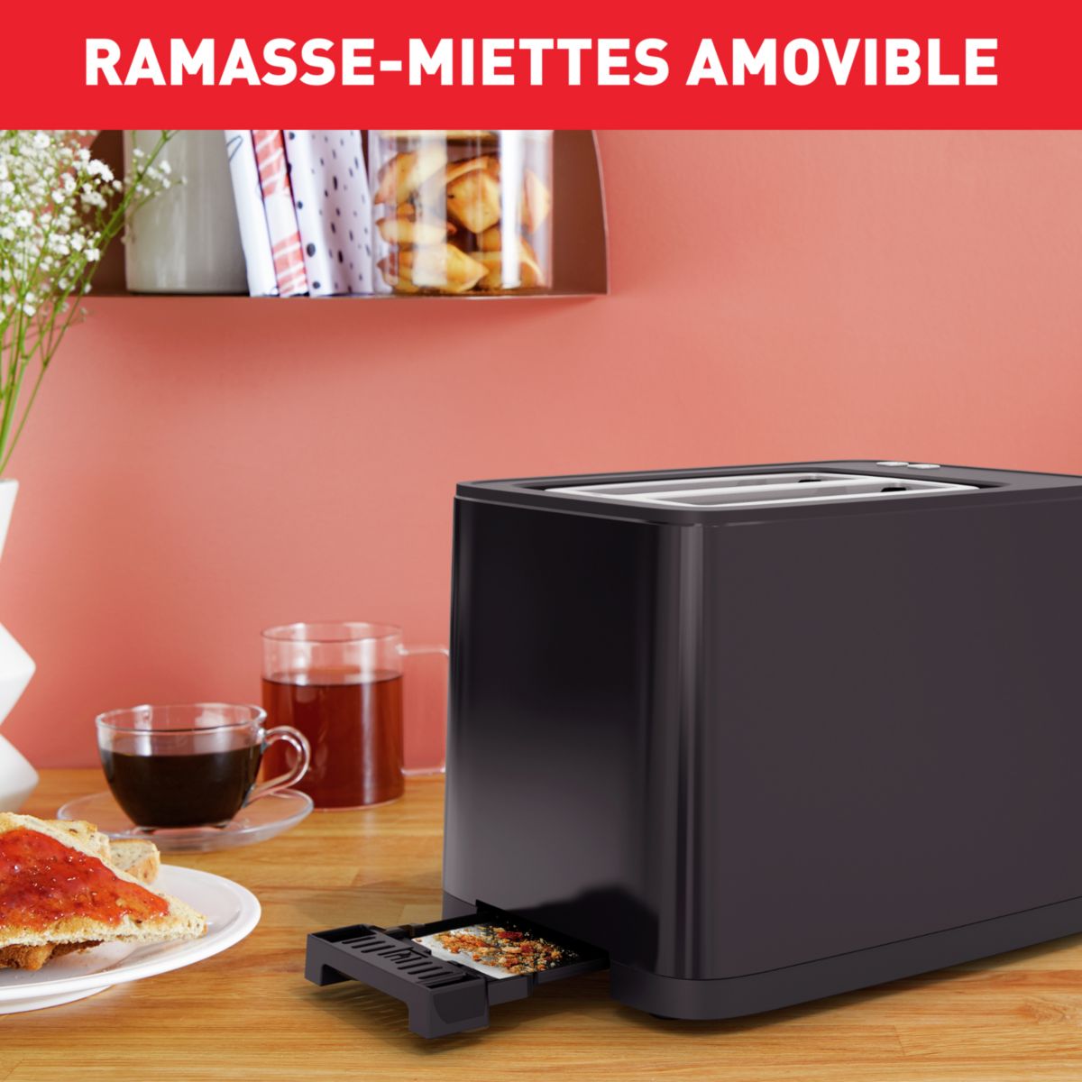 Grille-pain TT640810 écran digital noir, TEFAL