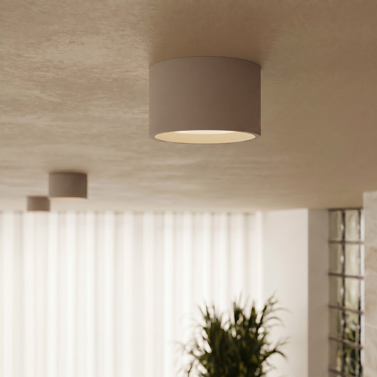 Plafonnier Aluminium Taupe Gx53 3 MODO taupe, EDEN