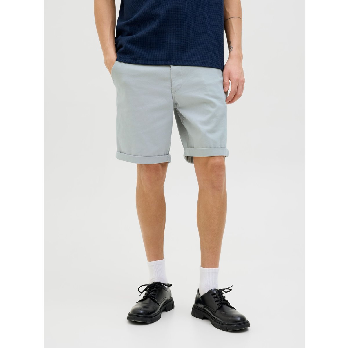 Short Chino grise - high-rise, JACK & JONES