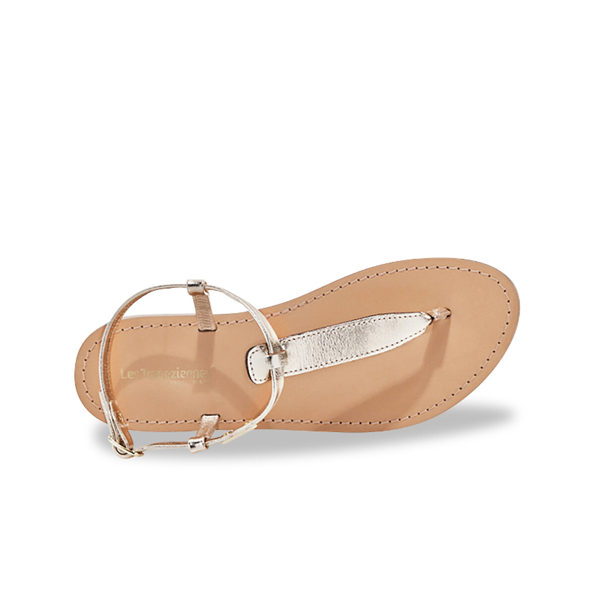 Sandales cuir entre-doigts Harvil or, LES TROPEZIENNES PAR M.BELARBI