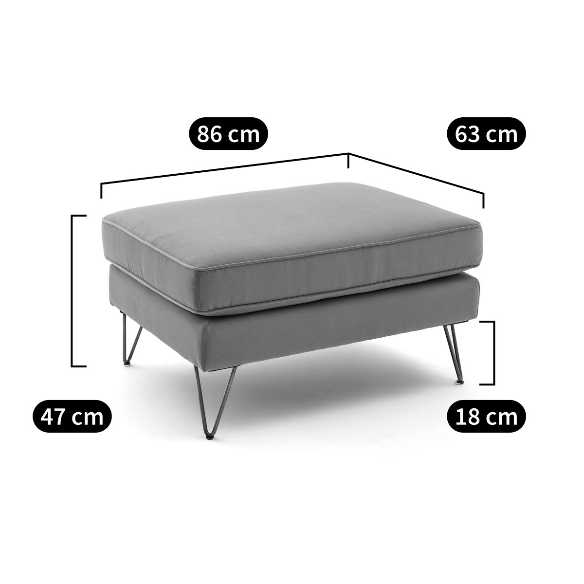 Pouf velluto, Topim blu notte, LA REDOUTE INTERIEURS