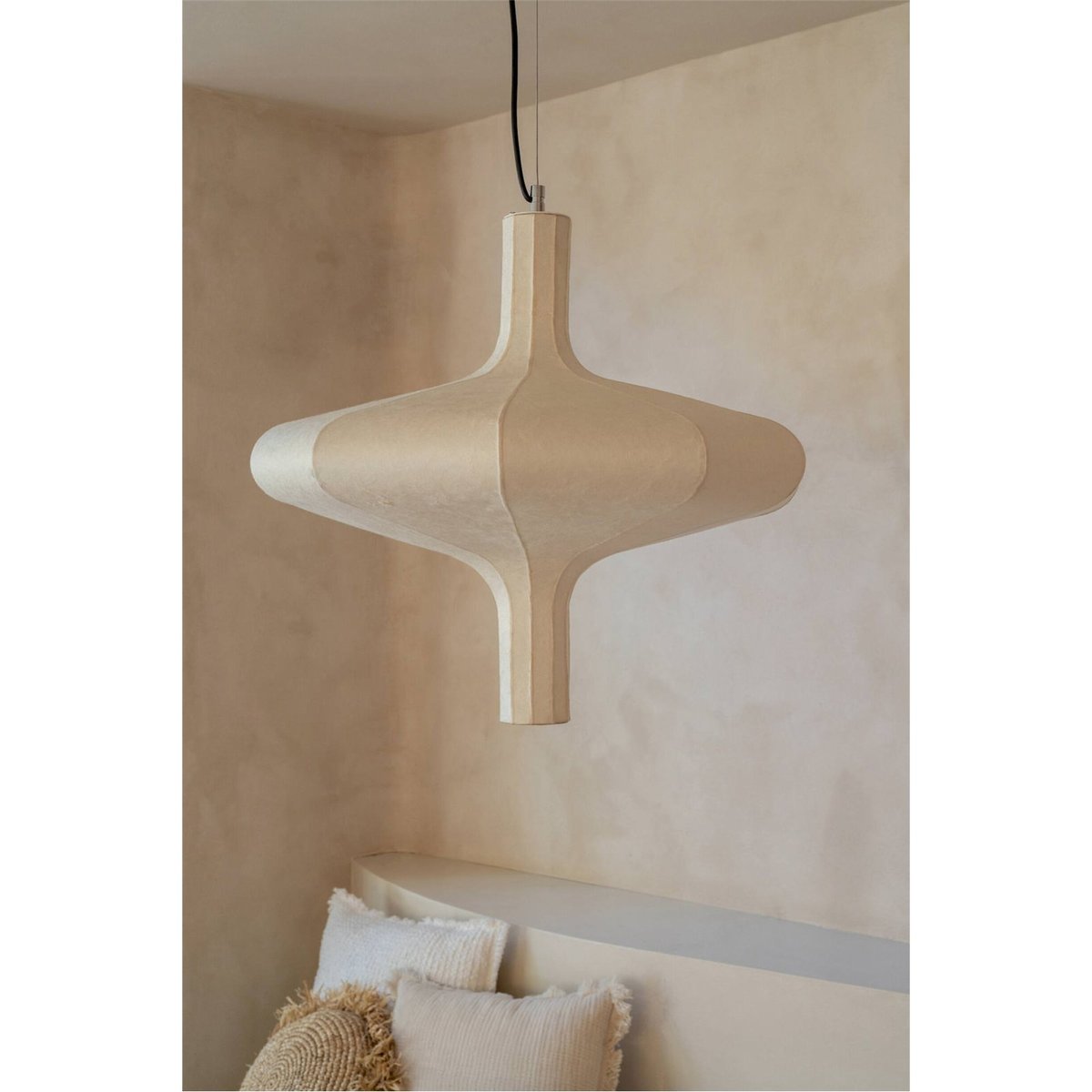 Plafonnier sculptural en papier naturel, RECOLLECTION