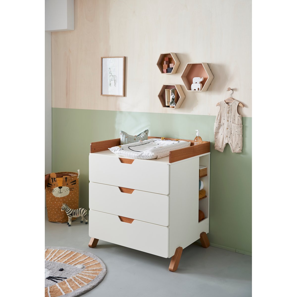 Commode à langer LIGNE PIROUETTE blanc - bois, VERTBAUDET