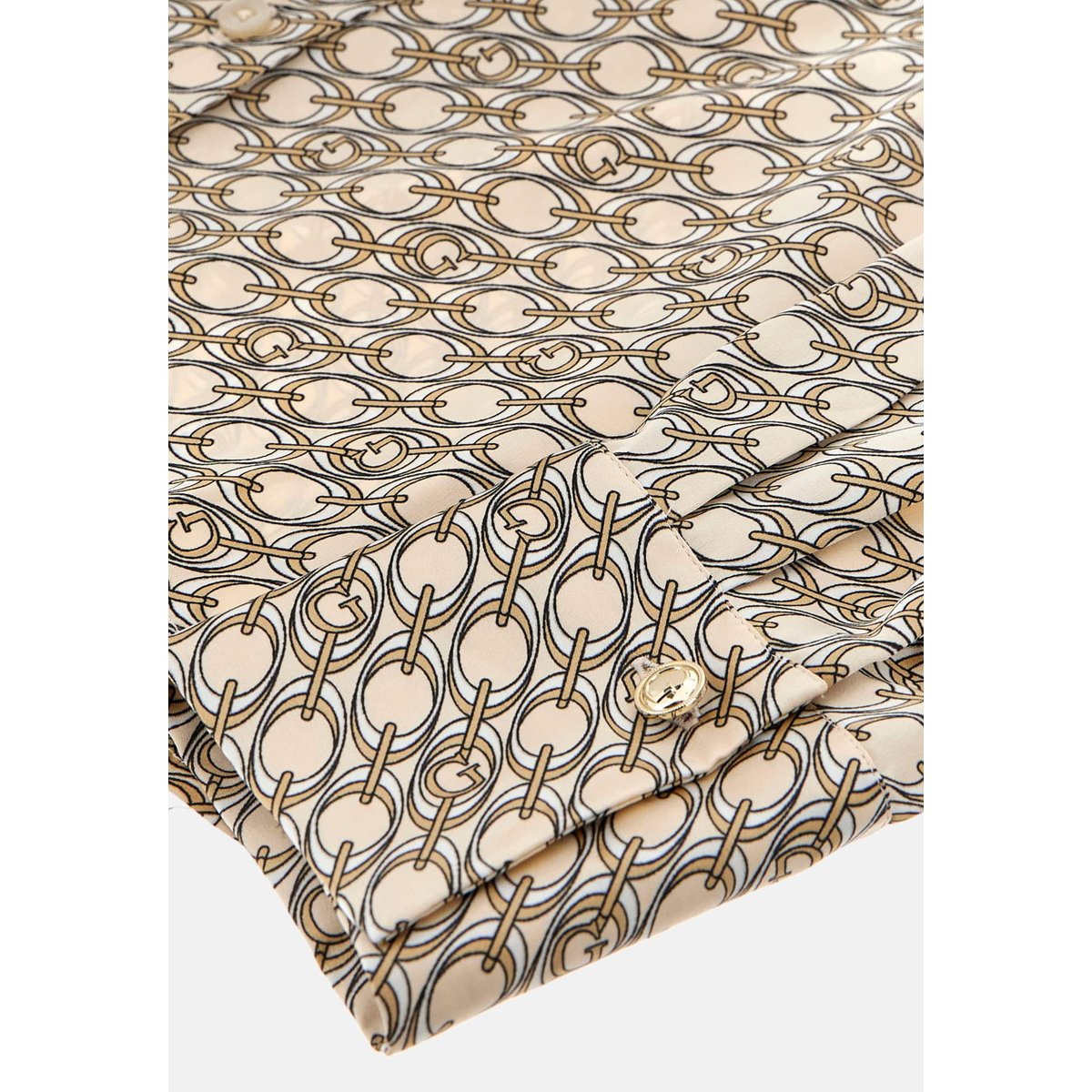 Chemise En Satin beige multi, GUESS