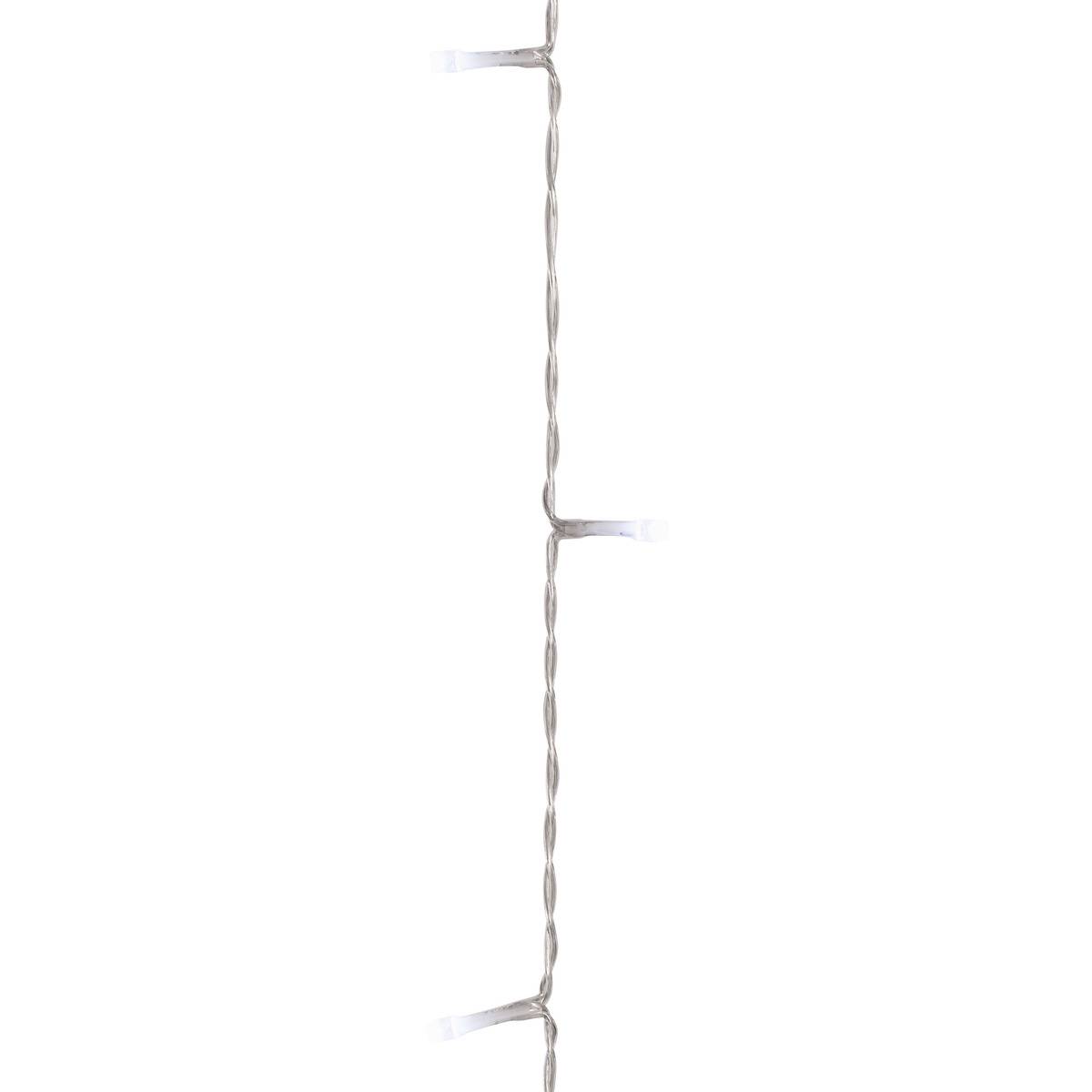Rideau lumineux de façade d'extérieur 0,9 x 1,2 m 120 LED blanc froid 8 fonctions avec minuteur à piles blanc froid, ATMOSPHERA