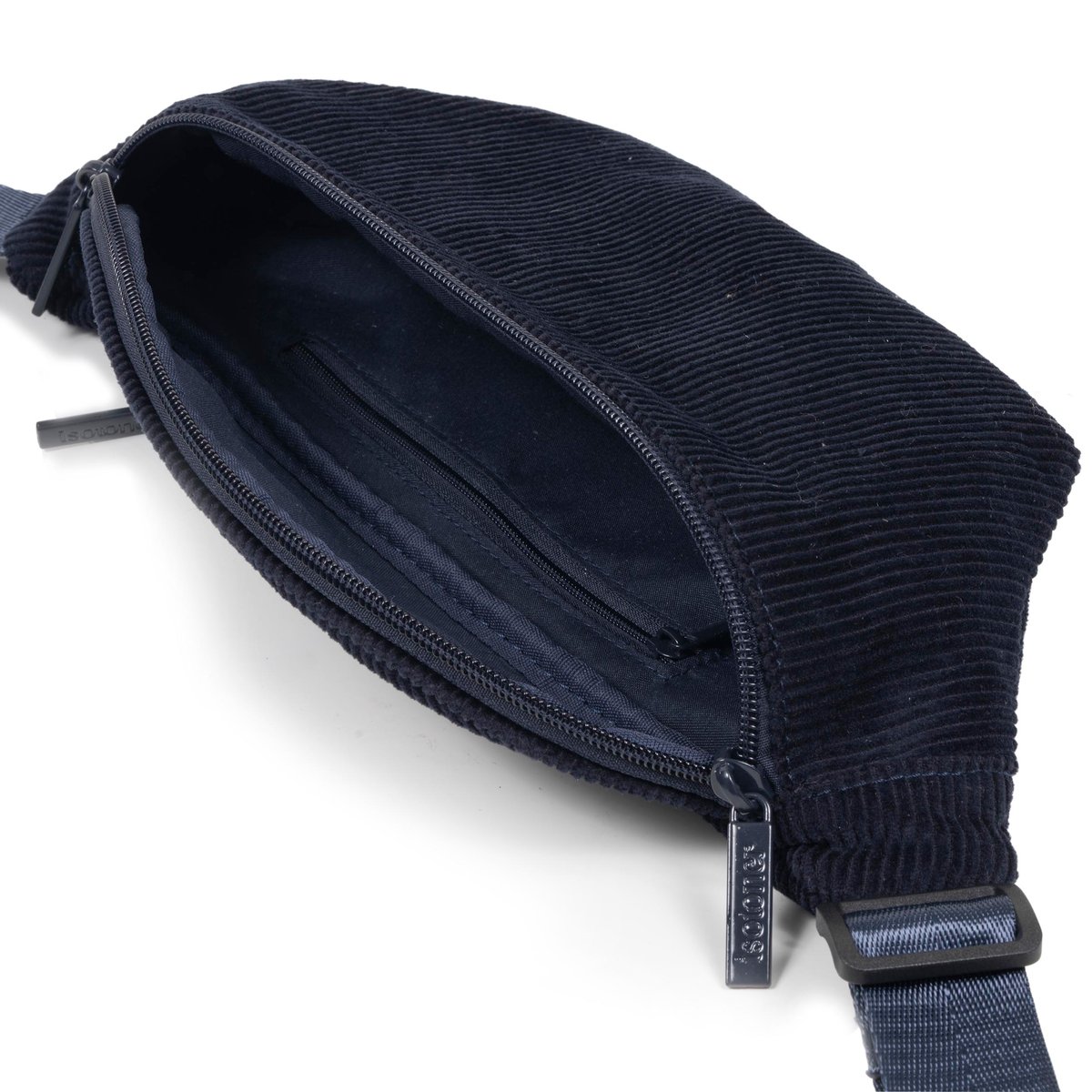 Sac banane velours côtelé marine avec bandoulière ajustable bleu marine, ISOTONER