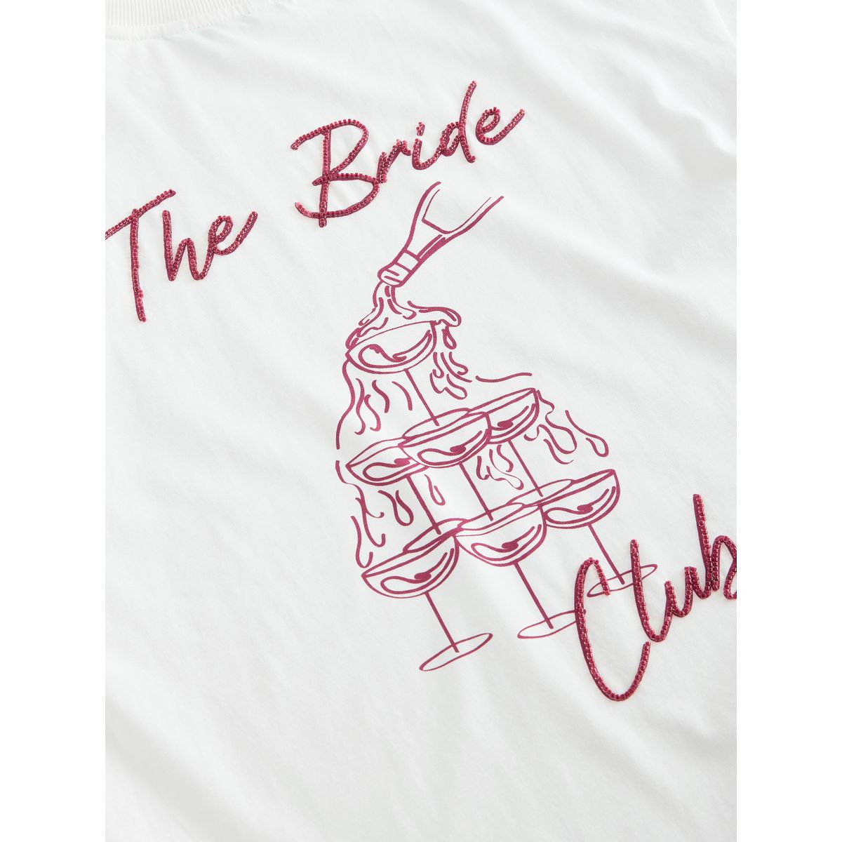 T-shirt à manches courtes sequins mariage imprimé de mariée blanc, NEXT