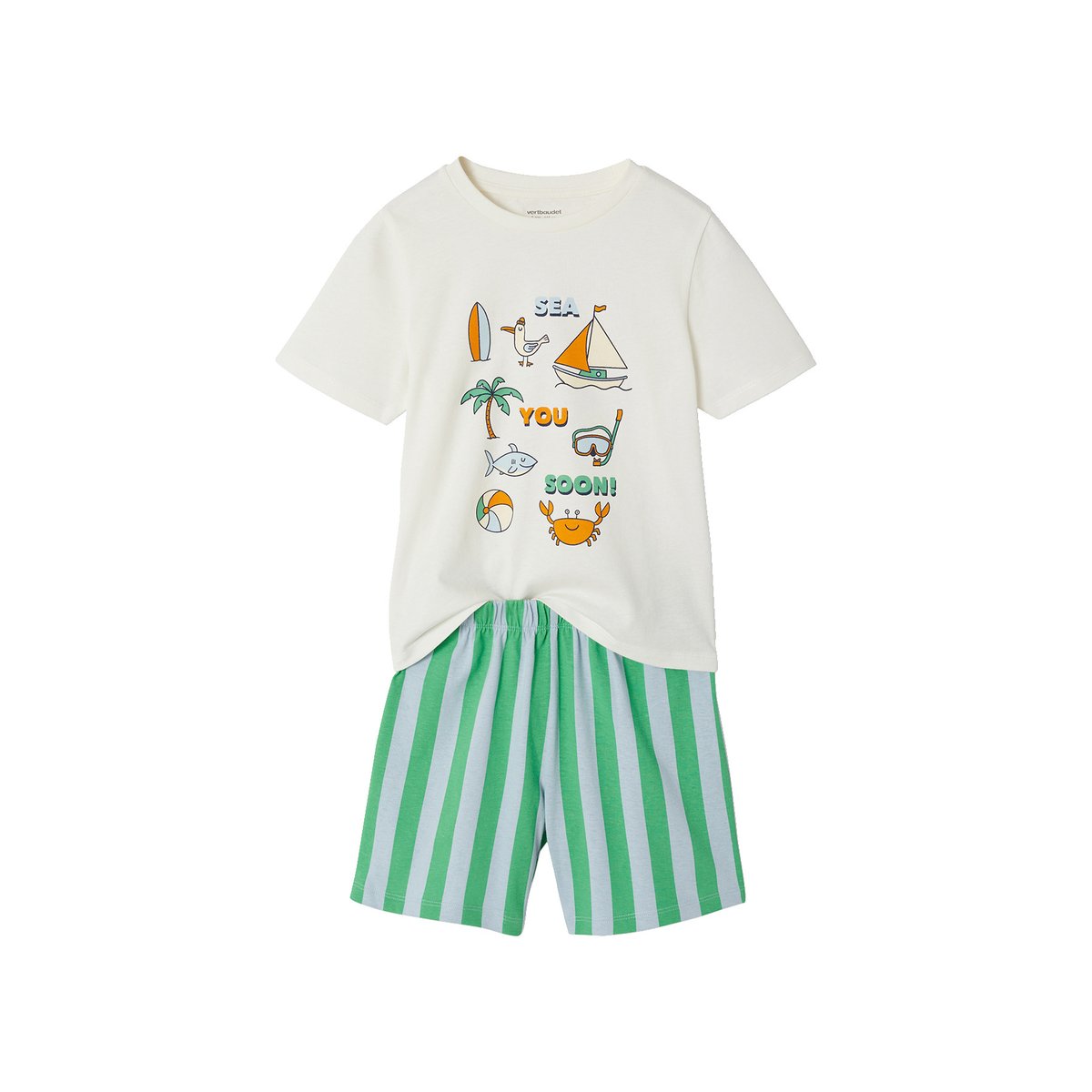 Lot 2 pyjashorts écru, VERTBAUDET