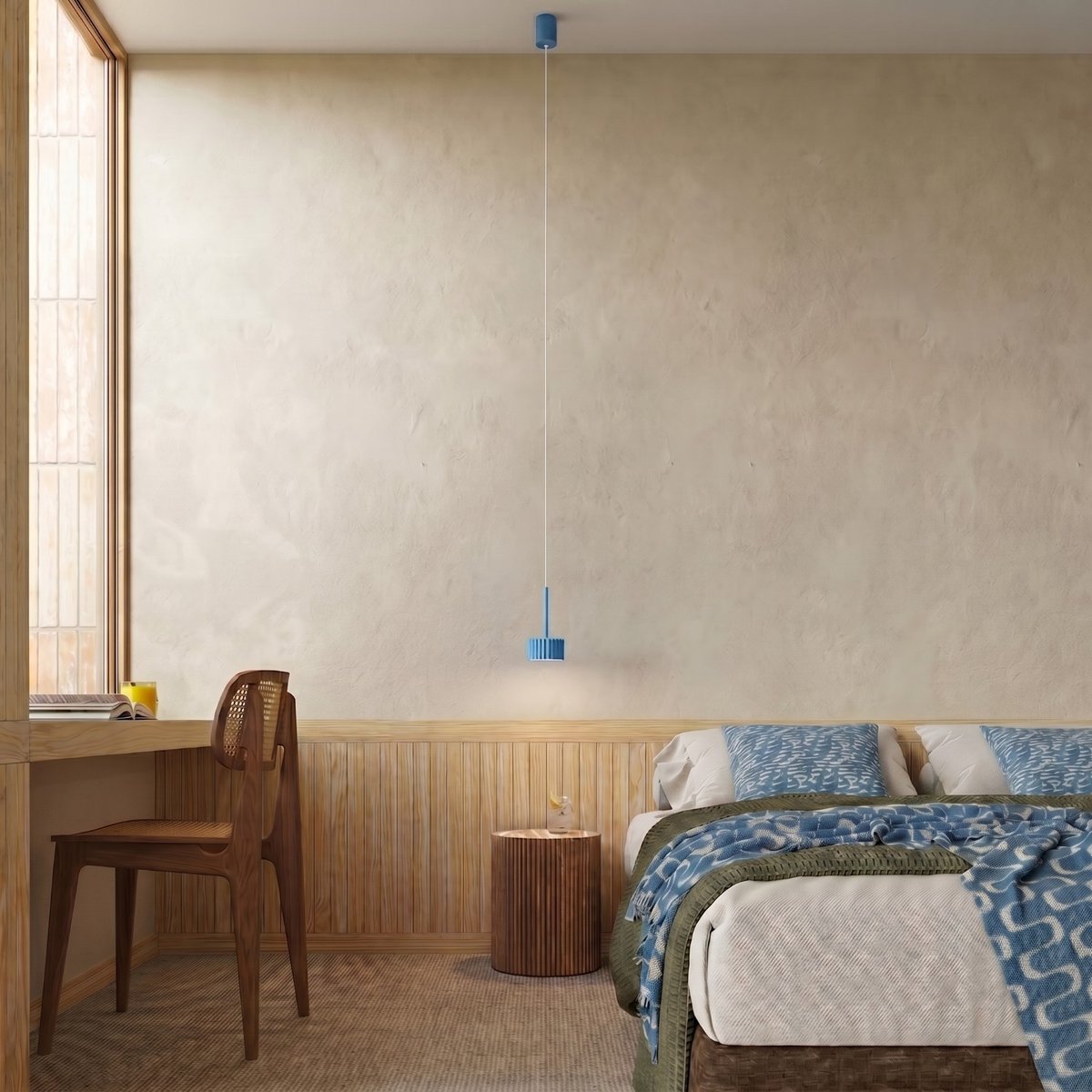 Suspension Aluminium Bleu Gx53 1 AURA bleu, EDEN
