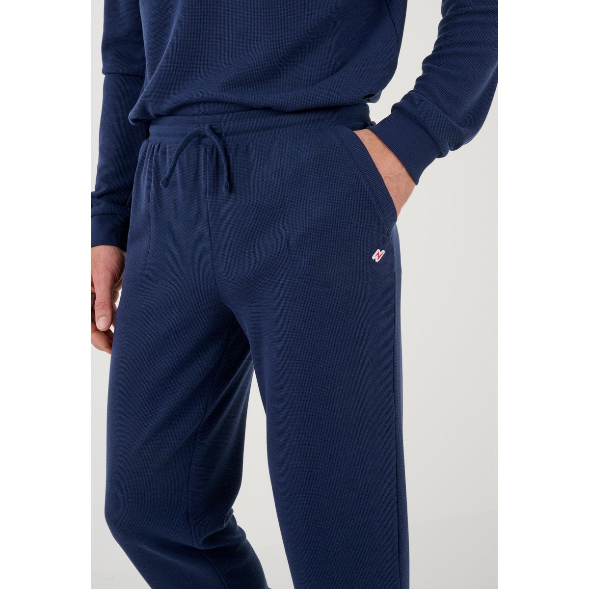 Pyjama Thermolactyl en maille gaufrée bleu marine, DAMART