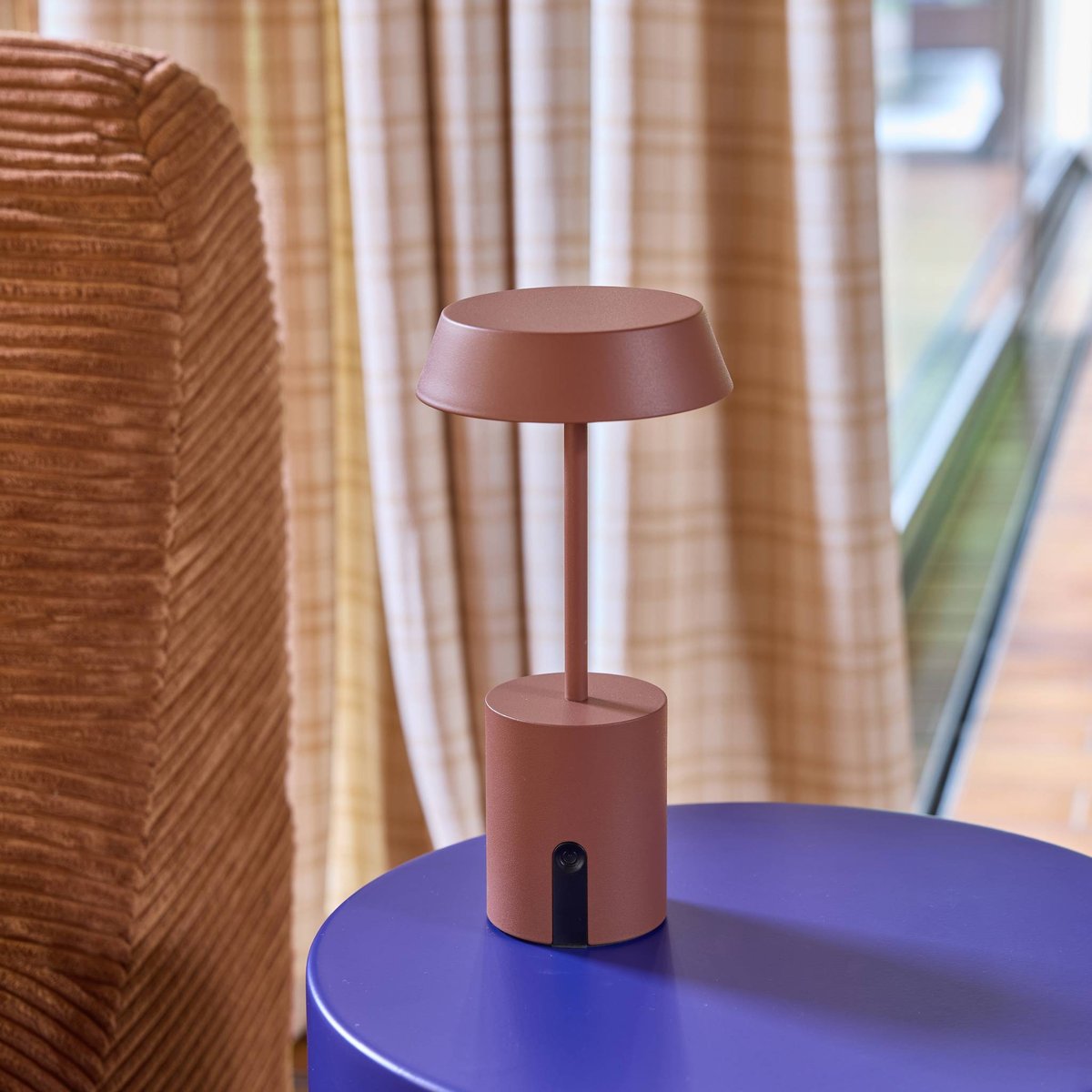 Lampe de table intérieur/extérieur LED métal Ø10,8cm NALA beige, SWEEEK
