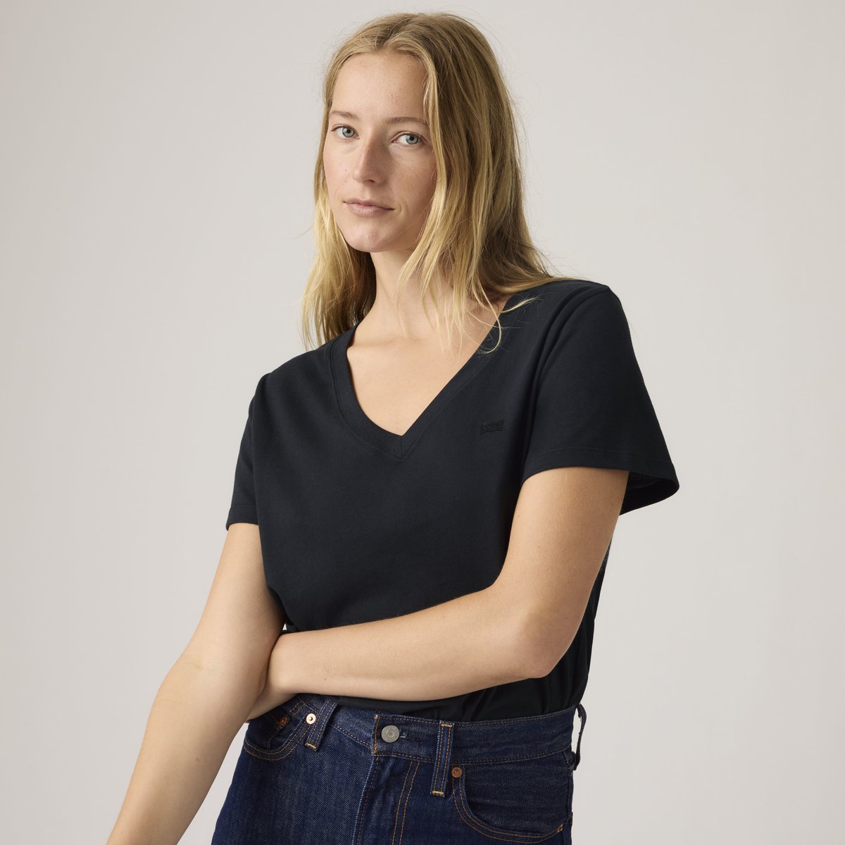 T-shirt col V en coton Favorite noir - anthracite night, LEVI'S
