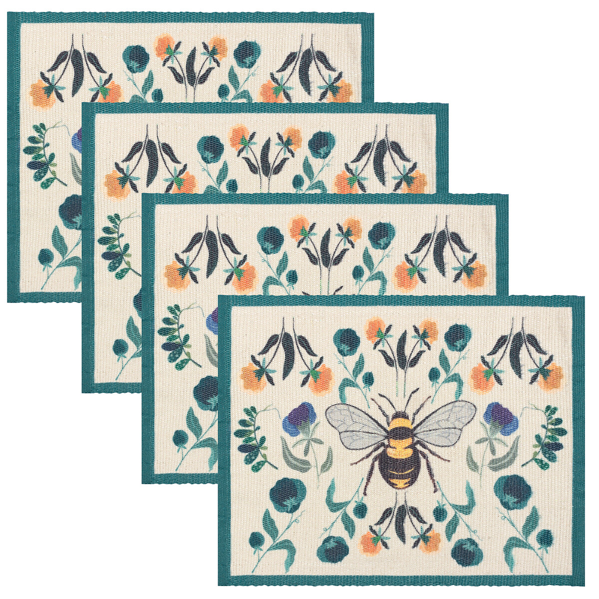 Set of 4 Wild Garden Placemats multi-coloured, WYLDER