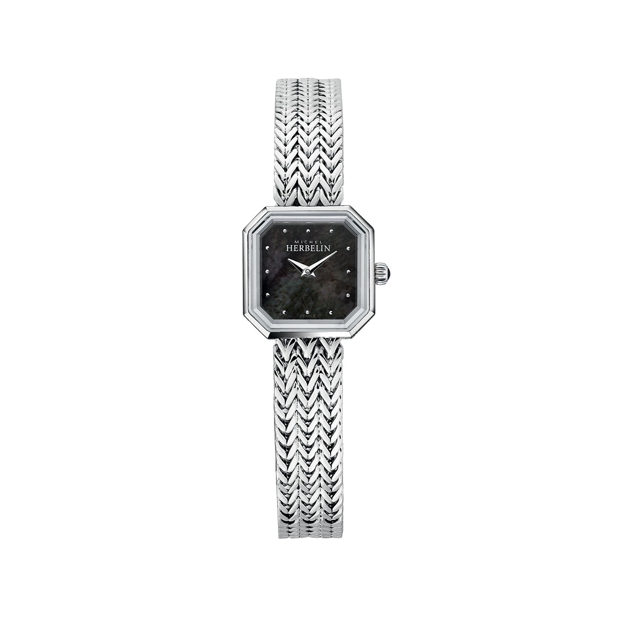 Montre Analogique OCTOGONE argenté noir argenté, HERBELIN