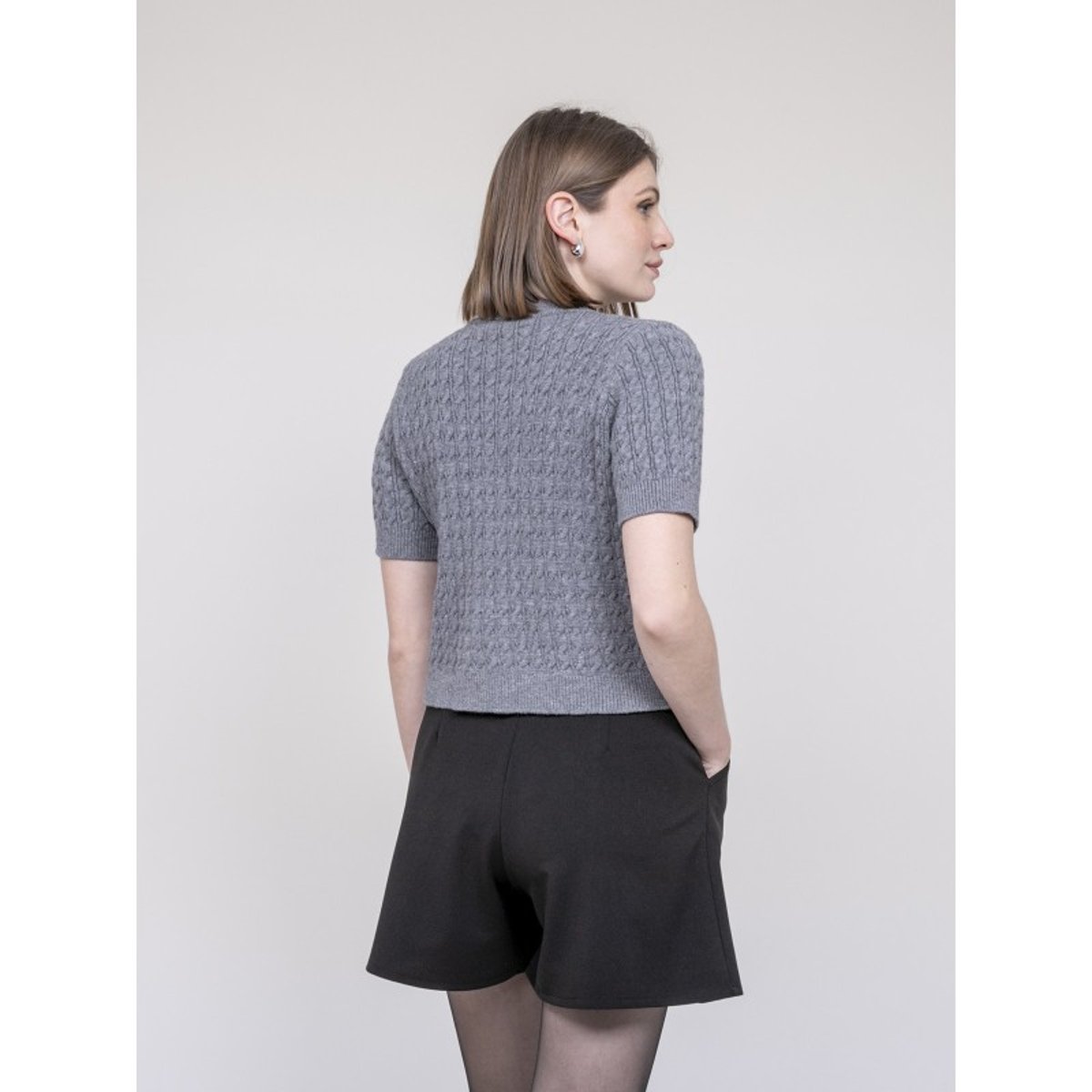 Gilet Manches Courtes Kelvina gris, DONA LISA