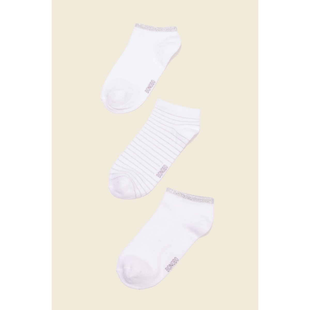 Lot 3 paires chaussettes ecru, BONOBO