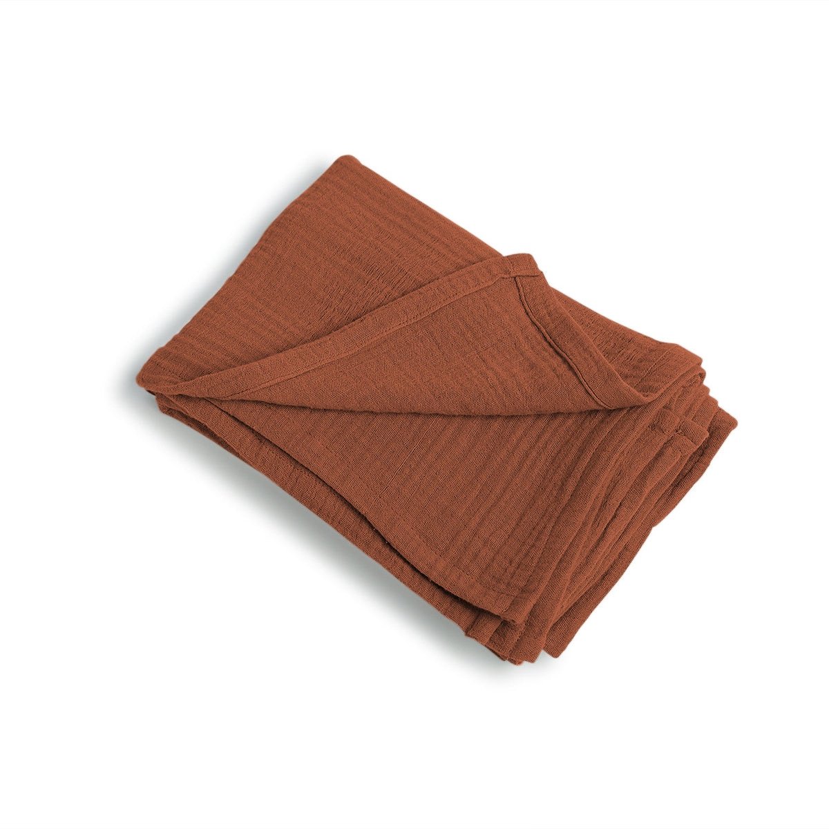 Lot de 4 serviettes de table gaze de coton CARLA rouge toscane, FEBRONIE