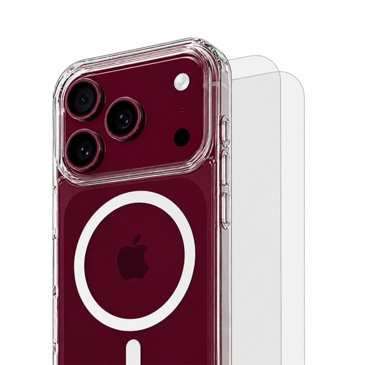 Coque Anti-choc Magnétique compatible Magsafe pour iPhone 18 Pro Max Transparente + 2 protections écran et 2 protections objectif caméra transparent, EVETANE