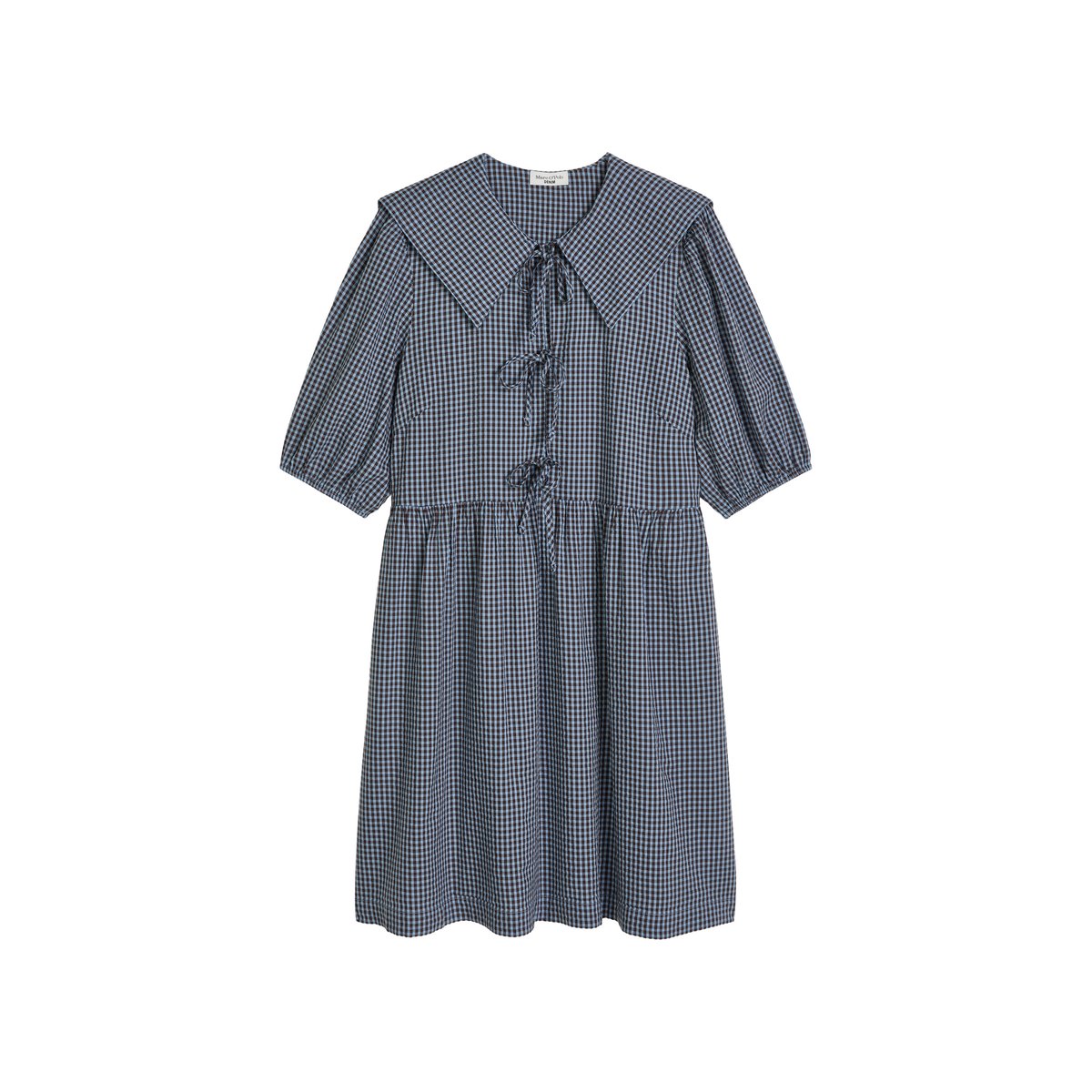 Robe en seersucker relaxed en coton mélangé bleu clair, MARC O’POLO DENIM