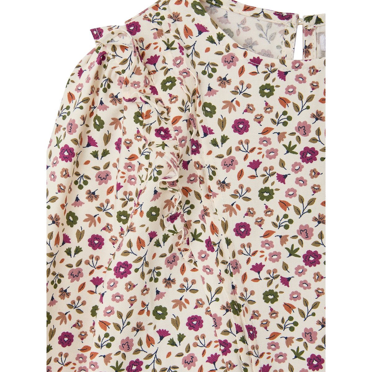 Robe courte manches longues ivoire, VERTBAUDET