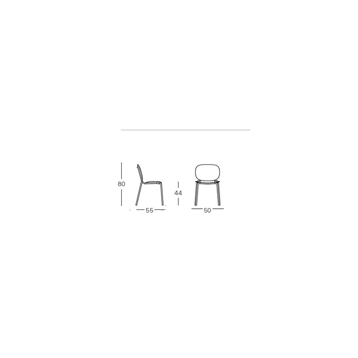 Chaise de jardin empilable en métal (lot de 2), SISI anthracite, SCAB DESIGN