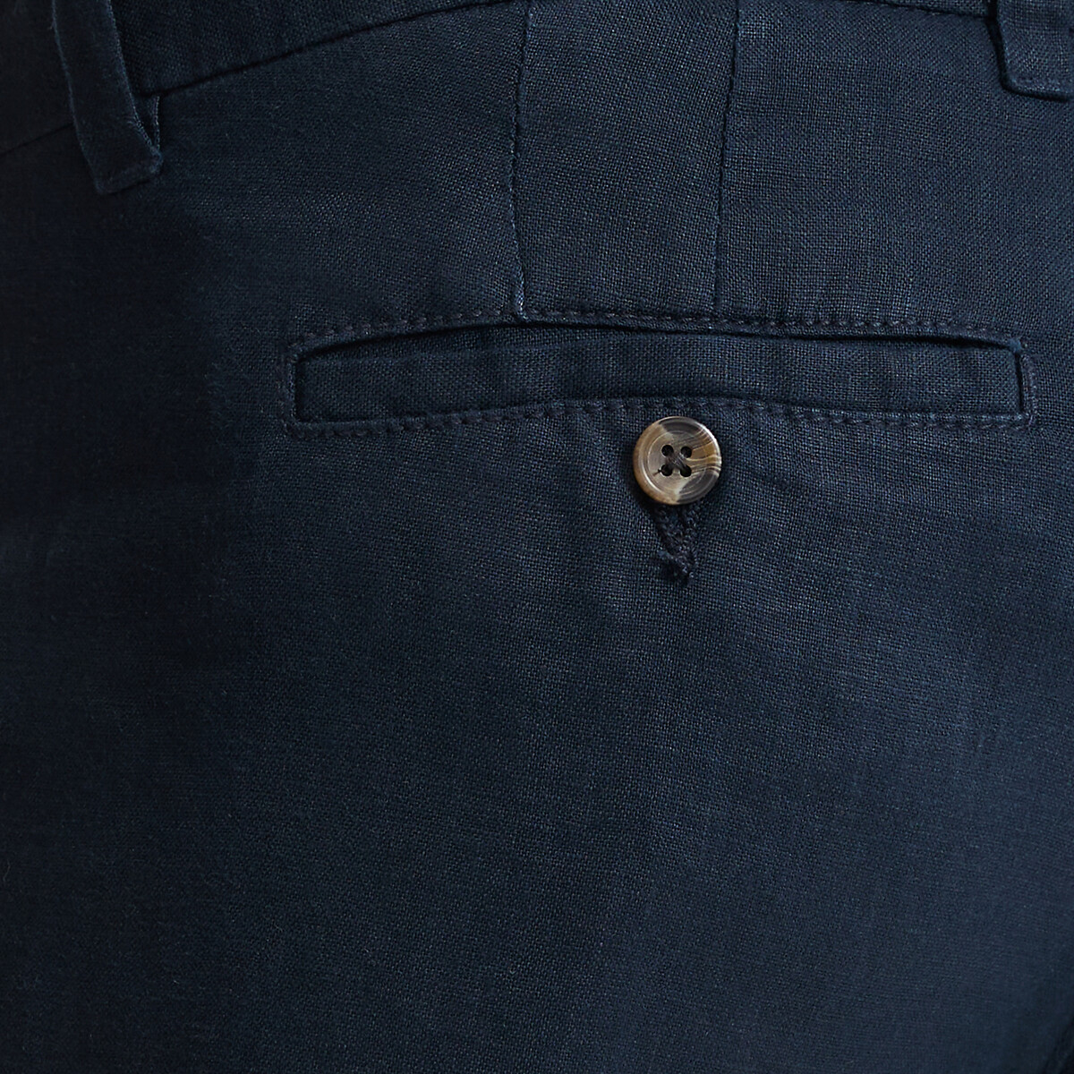 Bermuda in lino blu marino, LA REDOUTE COLLECTIONS